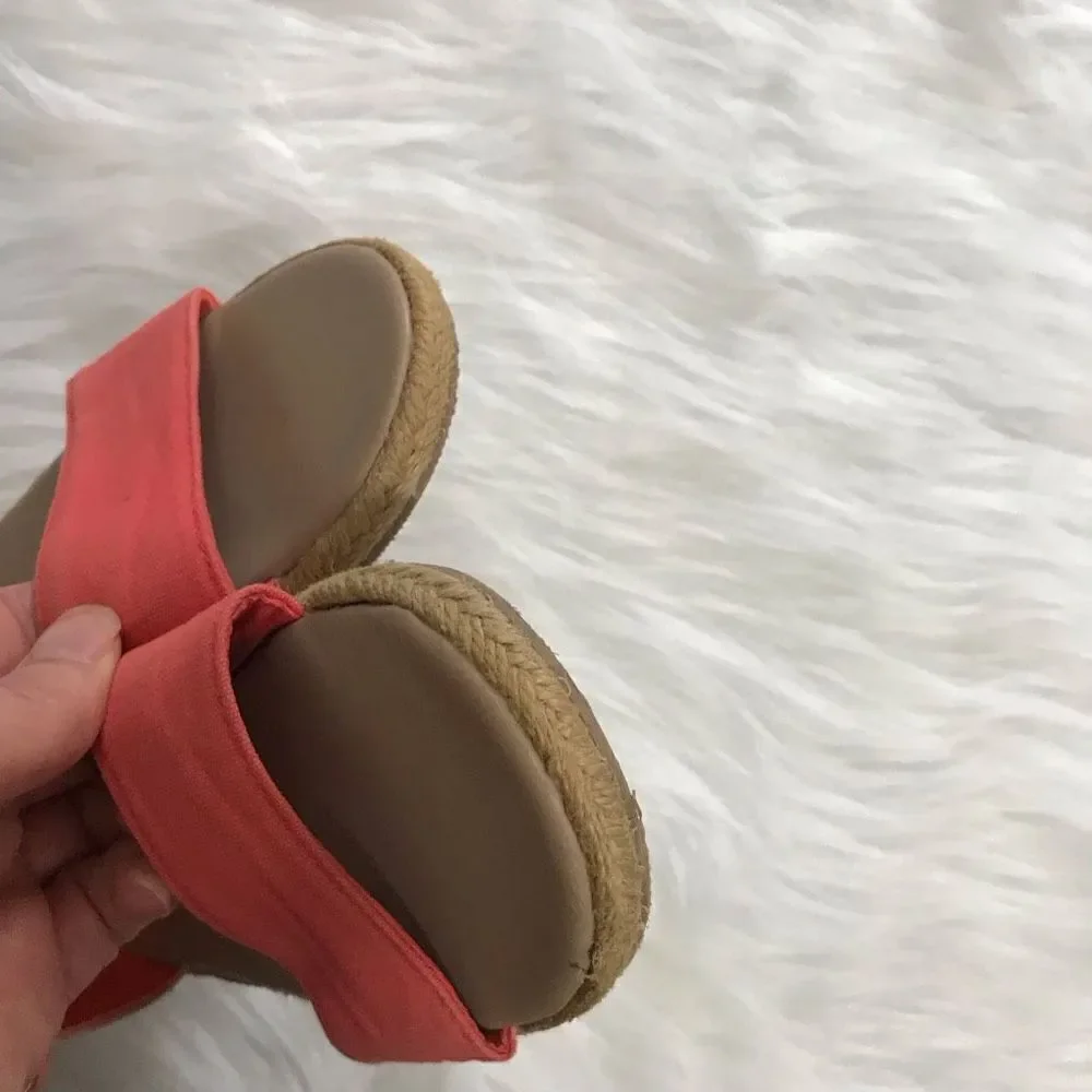 Girls Sandals Size 4 coral pink red open toe‎ dress shoes summer